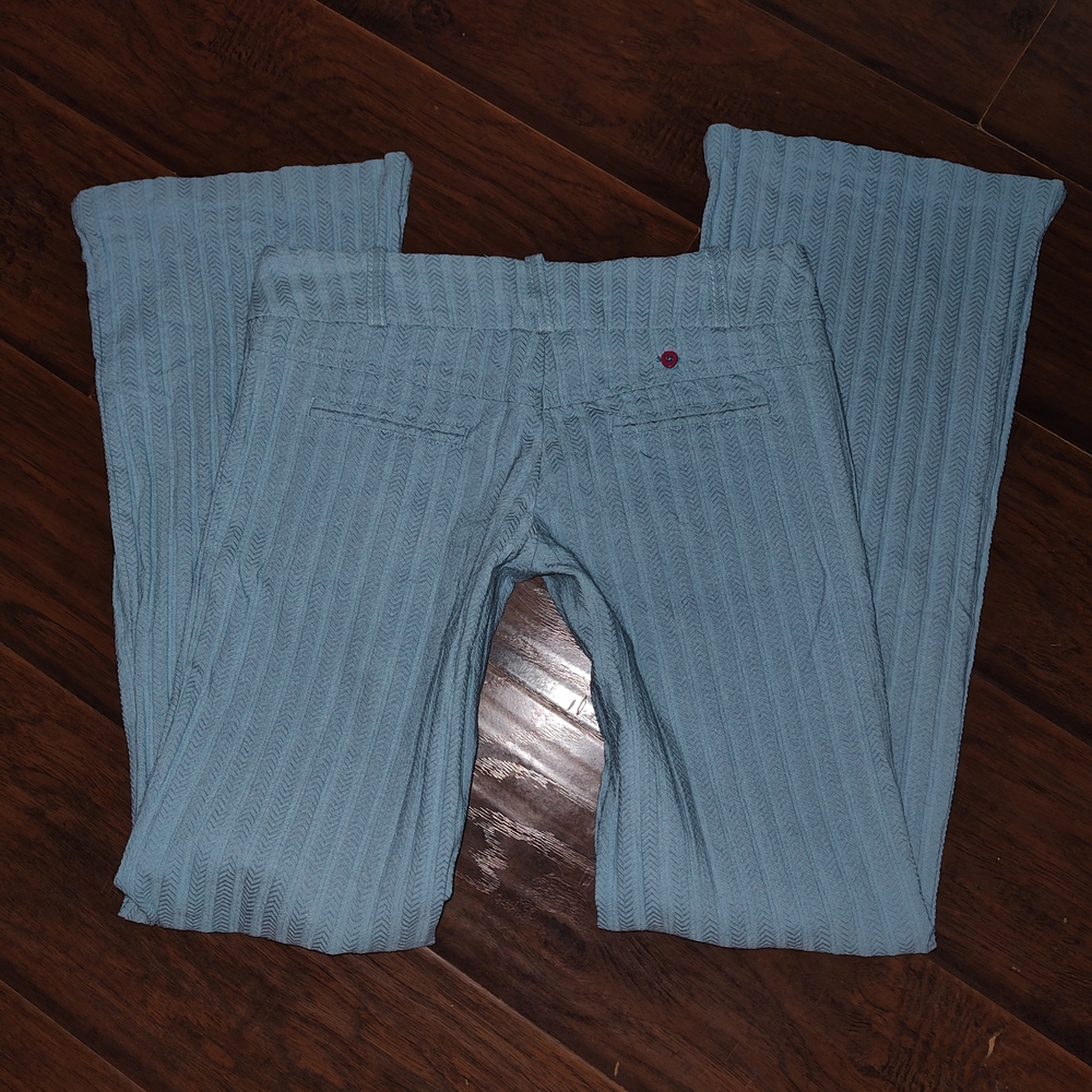 Blue Ribbed Pants - Picture 2 of 3